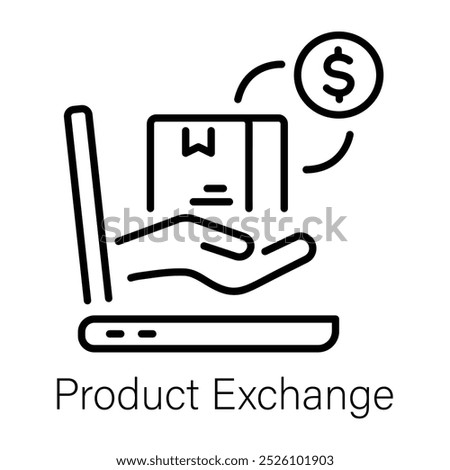 A line icon of product exchange 