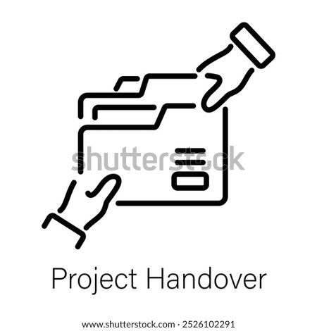 A line icon of project handover 