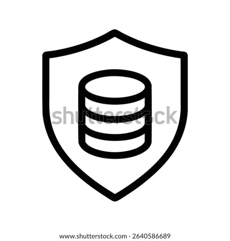 A line icon for Proof of Stake (PoS), featuring a shield with a stack of coins to represent staking and security.