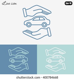Line icon- Protection of car