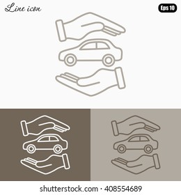 Line icon- Protection of car