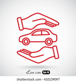 Line icon- Protection of car