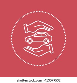 Line icon- Protection of car