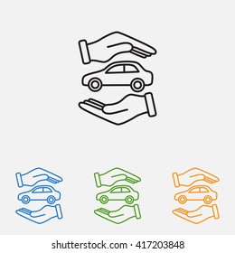 Line icon- Protection of car