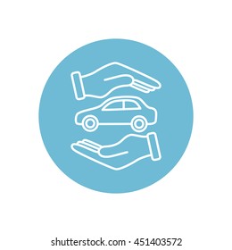 Line icon- Protection of car
