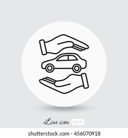 Line icon- Protection of car