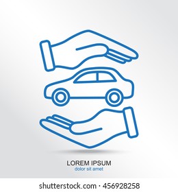 Line icon- Protection of car