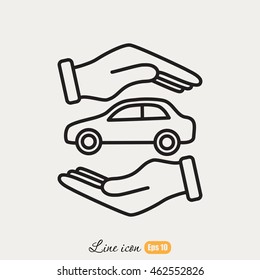 Line icon- Protection of car
