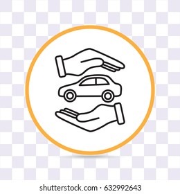 Line icon- Protection of car