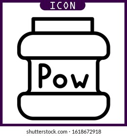 line icon of protein powder in vector design