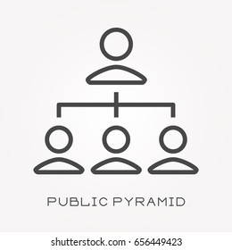 Line icon public pyramid