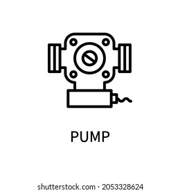 Line Icon Pump In Simple Style. Vector sign in a simple style isolated on a white background.