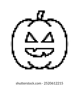 line icon pumpkin halloween pixel art