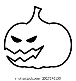 line icon pumpkin smile vector flat illustration