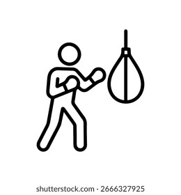 Line icon punching bag training vector on white background
Vector line icon on white background