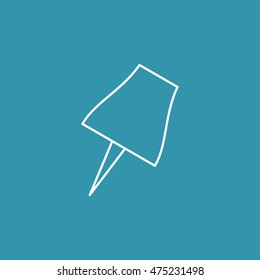 Line icon of Push Pin.