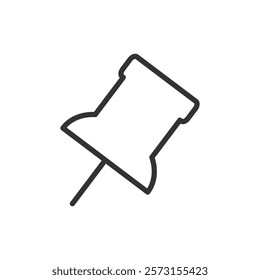 Line icon of a push pin. Vector illustration