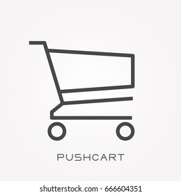 Line icon pushcart