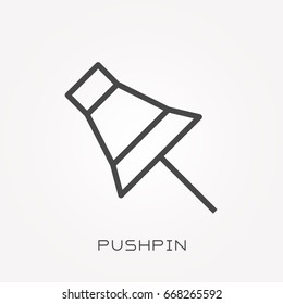 Line icon pushpin