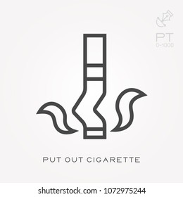 Line icon put out cigarette