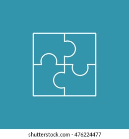 Line Icon of Puzzle.