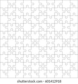 Line icon puzzle isolated on white background. Vector illustration.