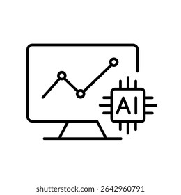 Line icon of puzzle-style AI knowledge diagnostics with editable stroke for deep learning evaluation