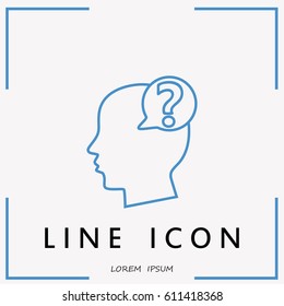 Line icon-   question 