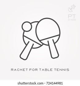 Line icon racket for table tennis