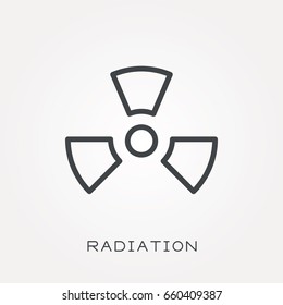 Line icon radiation