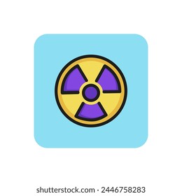 Line icon of radiation hazard sign. Danger, pollution, radioactive substance. Warning signs concept. Can be used for signboards, web icons, pictograms