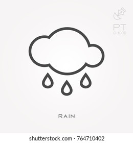 Line icon rain