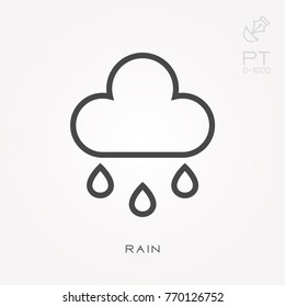 Line icon rain