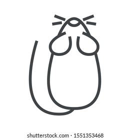 Line icon rat. Simple vector illustration with ability to change.