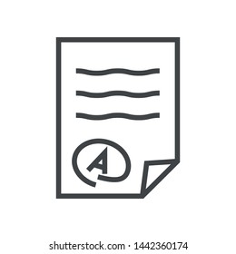 Line icon rating sheet. Simple vector illustration with ability to change.