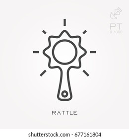 Line icon rattle
