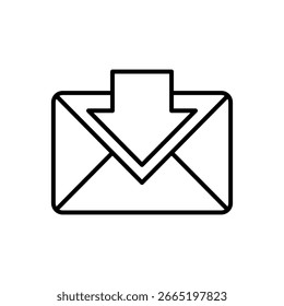 Icono de línea recibido Vector de correo plano