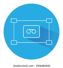 diseño de registro de icono de línea aislado en el icono de forma de ilustración vectorial de fondo azul
