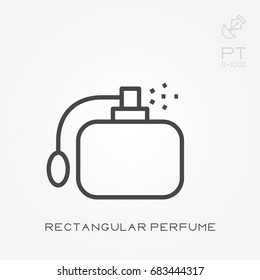 Line icon rectangular perfume
