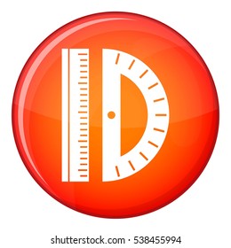 Line icon in red circle isolated on white background vector illustration