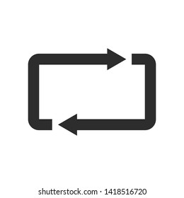 Line icon refresh isolated on white background. Vector illustration.