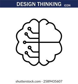 line icon related to creativity, idea, innovation, teamwork, invention, design thinking. Outline icon. Editable stroke. Vector illustration. EPS 10.