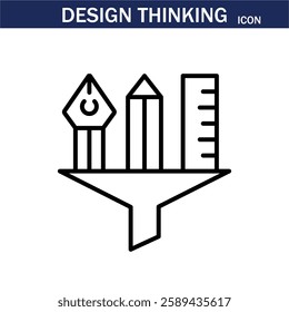 line icon related to creativity, idea, innovation, teamwork, invention, design thinking. Outline icon. Editable stroke. Vector illustration. EPS 10.