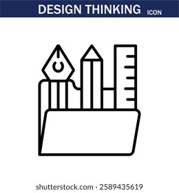 line icon related to creativity, idea, innovation, teamwork, invention, design thinking. Outline icon. Editable stroke. Vector illustration. EPS 10.
