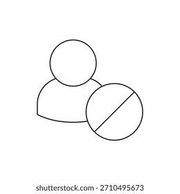Liniensymbol, das ein gesperrtes oder eingeschränktes Benutzerprofil darstellt.