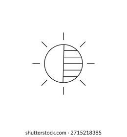 Line icon representing day or night mode toggle or weather.