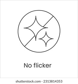 Line icon representing a lamp with no flicker in vector format.