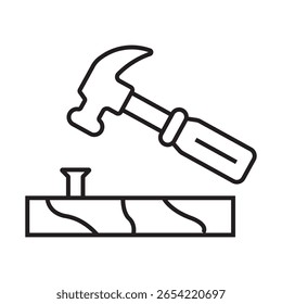 Ícone de linha que representa o processo de reparo ou correção, comumente usado em visuais de construção ou manutenção. traçados editáveis. ilustração vetorial