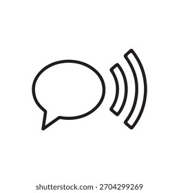 Icono de línea que representa el habla, el audio o el Estado activo del usuario.
