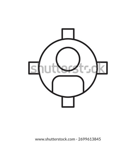 Line icon representing target, focus, audience, or specific user group.